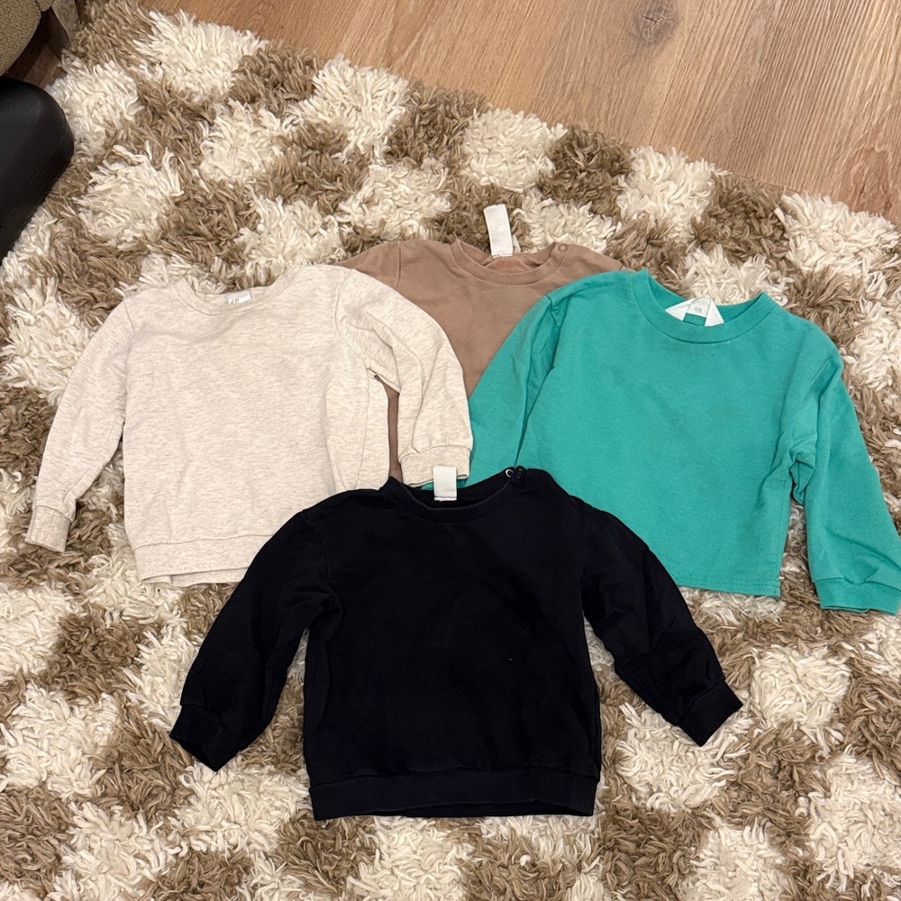 H&M Kids Sweatshirt Set - Black, Cream, Brown, Green